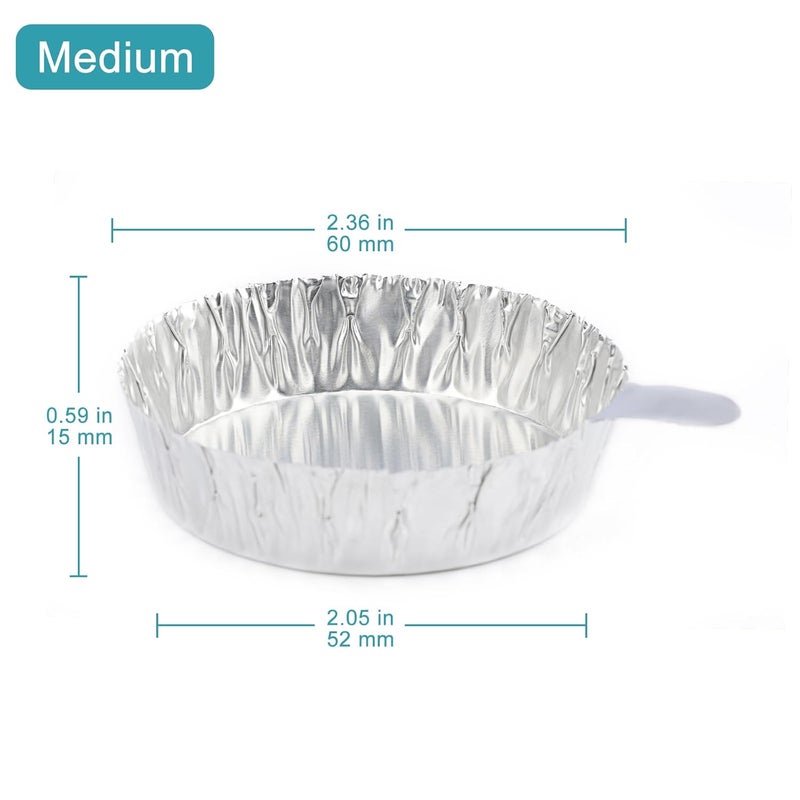 stonylab Aluminum Weighing Boats, Foil Dishes with Handles, Powder and Liquid Weighing Pans, 100 Count, Trays for Chemical Scale, Medium - Image 2